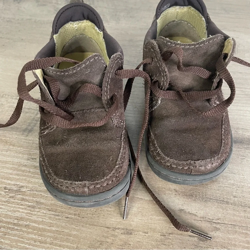Baby‎ Gap Toddler sz 5 Brown Suede Leather Lace Up Shoes